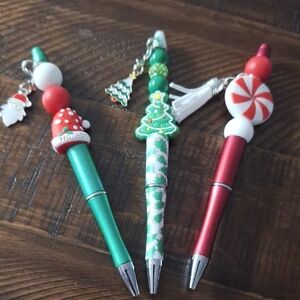 Festive Christmas Pens with Charms